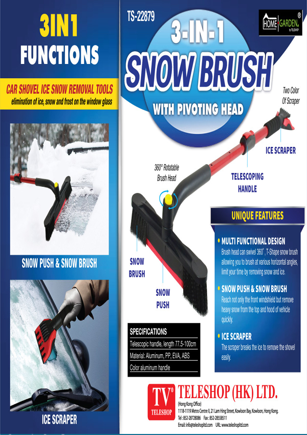 3 in 1 Snow Brush With Pivoting Head
