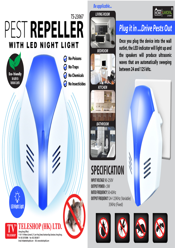 Pest Repeller With LED Night Light