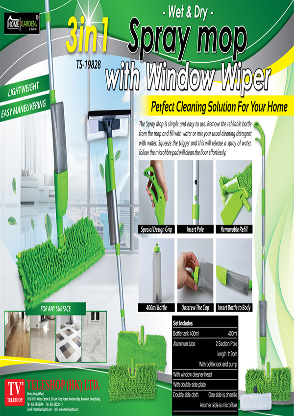 Spray Mop with Window Wiper