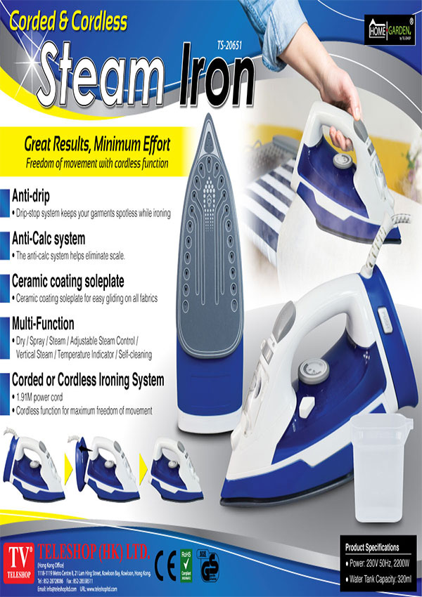 Corded and Cordless Steam Iron