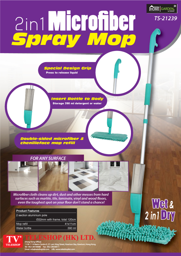 2 In 1 Microfiber Spray Mop